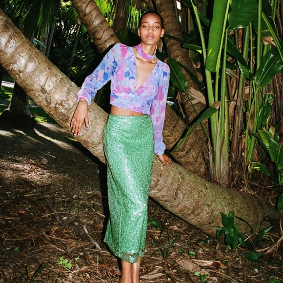 Zara Floral Draped Top - Picture 3 of 3